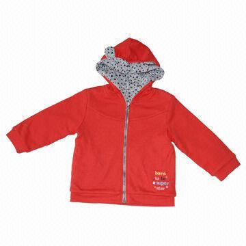 Girl hooded coat, reversible