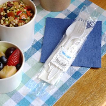 Wrapped Plastic Cutlery Set with Napkin