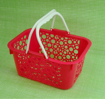 plastic basket with handle for shopping or storage
