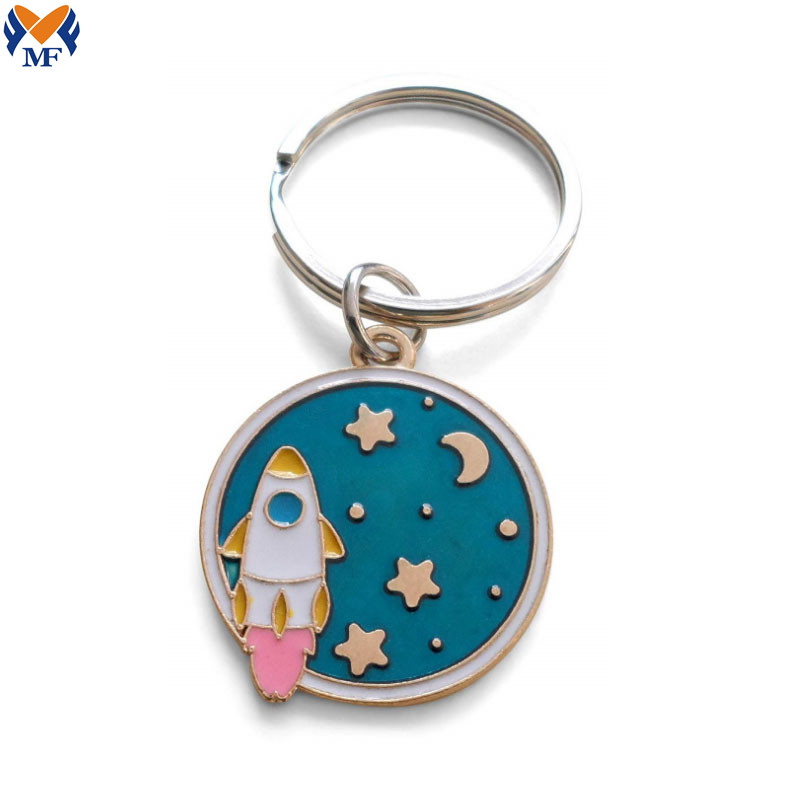 Salgsgave Metal Custom Rocket Shaped Keychain