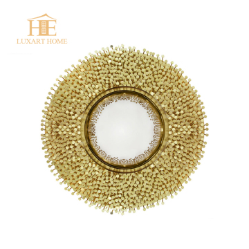 Customized Gold 304 Stainless Steel Luxury Round Wall Mirror