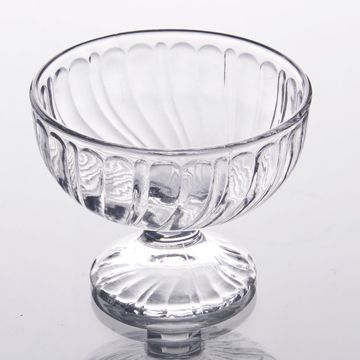Ice Cream Cup for Dessert Serve, Measuring 10.2 x 6.5 x 7.7cm, Clear Color with Embossed Pattern