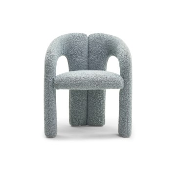 Famous Designers Furniture Fabric estofado Oval Cadeiras de jantar traseiras