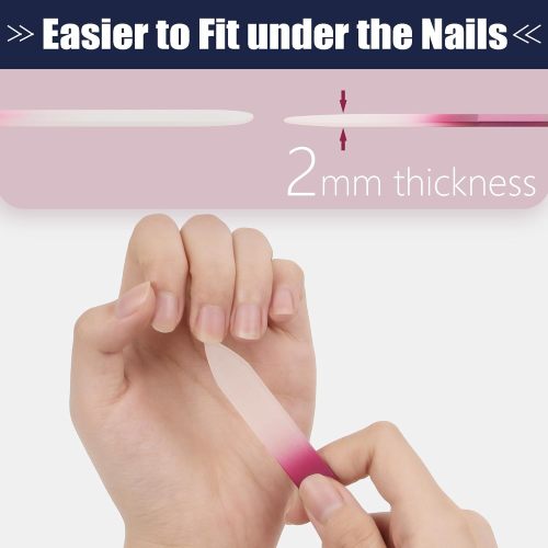 2 Pack Mini Glass Nail File with Case