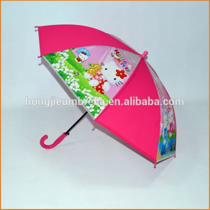 Beautiful print kid umbrella clear raincoat for children for wholesale