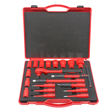 20 -stcs Auto -reparatie Geïsoleerde gereedschapset: Socket Ratchet &amp; Electric Car Safety Repair Tools