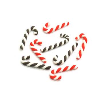 100pcs Mini Miniature Stripe Clay Christmas Cane Candy For Chris tams Party Embellishments