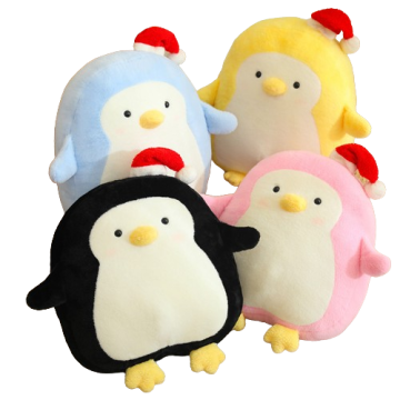 Super Soft Round Fat Blue Penguin Kawaii Plush Gusted Animal