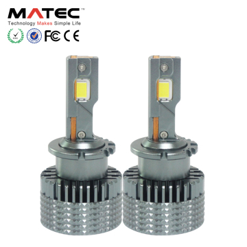 D Series 55W LED Headlights - 5500lm 6000K Plug and Play Car LED Light Bulbs