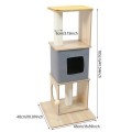 Modern Luxury Large Indoor Plush Wooden Cat Tree Tower Climbing Condo Activity Center Premium Pet Furniture