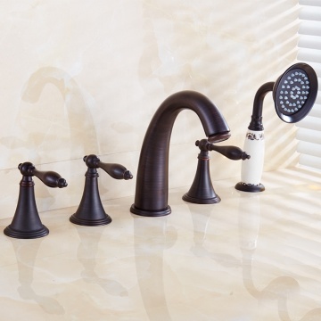 Faucet da bagno a 5 fori in ottone diretto di fabbrica