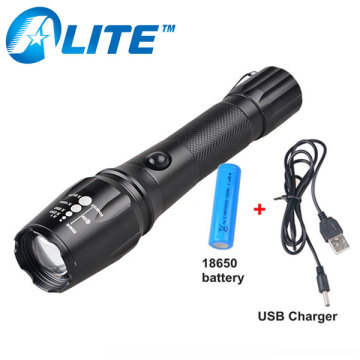 XML T6 LED Powerful 10W USB Rechargeable Torch Zoom LED Flashlight