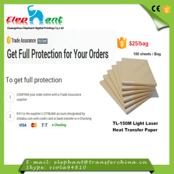A4 Size light T-shirt Heat Iaser Transfer Paper for pure cotton