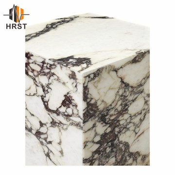Nordic Modern Rectangle Luxury Calacatta Violet Marble Plinth Coffee Table for Living Room Decor