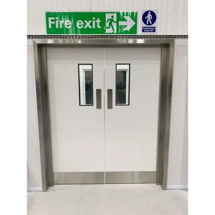 High Grade Fire Resistant Steel Fire Door with Glass Window