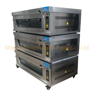 Baking Equipment 3 Deck Bakery Oven with Steam Stone, up-Open Style Door Pizza