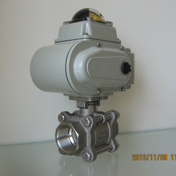 China made 3 pieces stainless steel motorized ball valve
