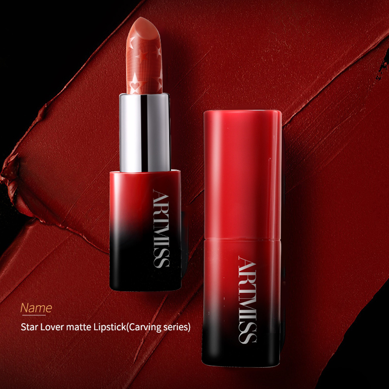 Hot selling engraved matte lipstick private label accepted waterproof lip stick vegan lipstick set