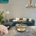 sofa chesterfield mewah set ruang tamu amerika moden