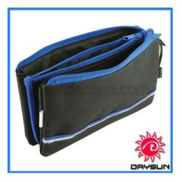 Triple Pocket Pencil Case in blue