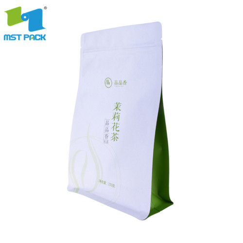 Biodegradable Printed Kraft Paper 3 Side Seal Small Coffee Beans Beg dengan Zipper