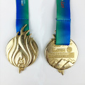 Custom Gold Metal Sport Award Medal with Ribbon