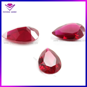 Factory Wholesale 8x6mm Pear Shape Synthetic Gemstone Ruby 5# Red Corundum Price