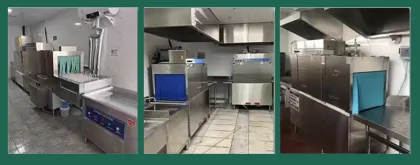 RUITAI Commercial Long Conveyor Freestanding Inclined Dishwashing Machine