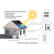 30kWh Battery Storage System anf 20kW Solar PV for Household Power Supply