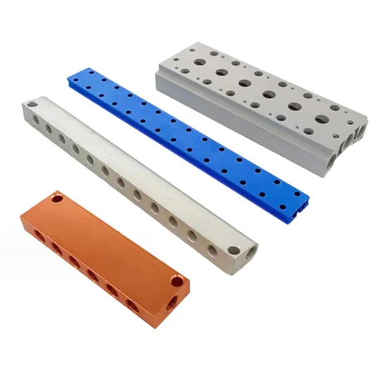 Customized Industrial Aluminum Profiles Deep Processing Pneumatic Solenoid Valve Manifold Plate Extrusion