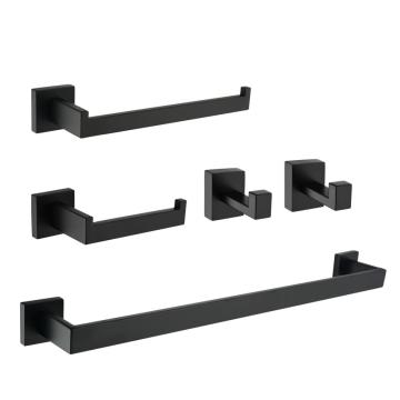 Mattes schwarzes Quadrat SUS304 Hardware -Set für Badezimmer