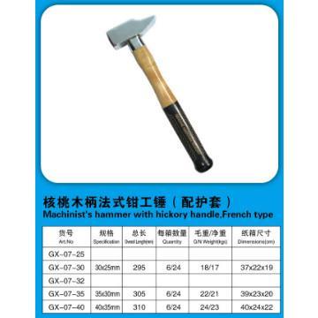 Machinist hammer with hickory handle,Franch type