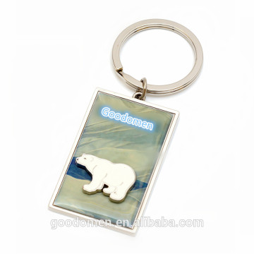 Promotional polar bear shape keychain with customized logo