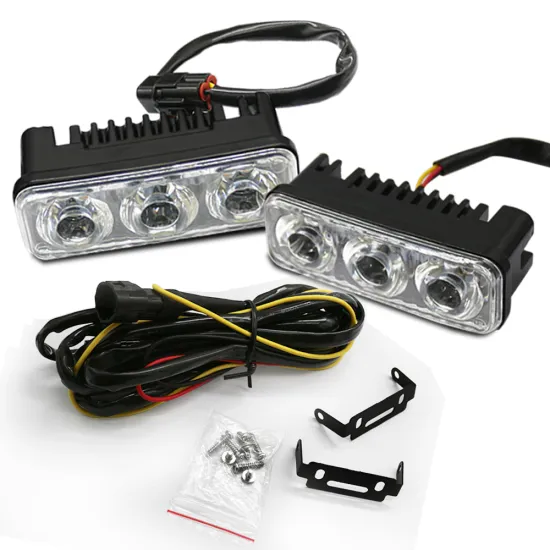 2Pcs 3LED Amber Turn Signal Daytime Running Lights - DC 12V Waterproof Fog Lights