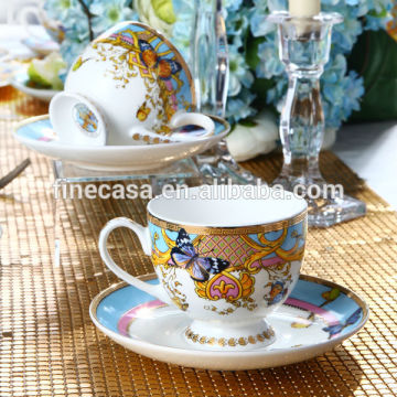 210CC Luxury Fine New Bone China Butterfly Tea Cup and Saucer of Song of Joy