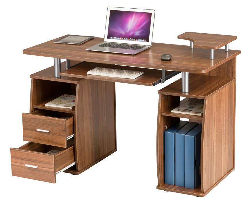 wooden computer desk