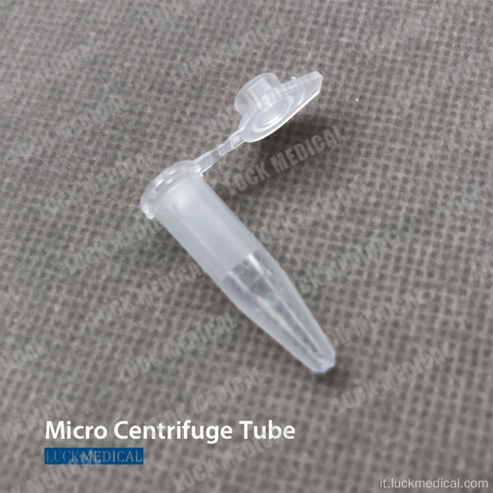 Tubo di microcentrifuga sterile in plastica