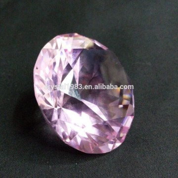 Wholesale Large Optical Glass Etched Facet Natural Pink Diamond For Decoration Gift