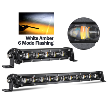 UTV ATV - 7 "ila 32" inç, 12V/24V, beyaz amber flaşı için süper parlak tek sıra LED ışık çubuğu