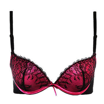 Ladies' Contour Bras in Allover Lace Style, Rose and Black, Made of 80% Nylon and 20% Spandex