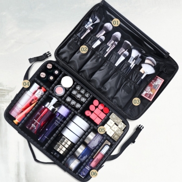 Custodia per il trucco professionale: set di stoccaggio cosmetico a misura di viaggio