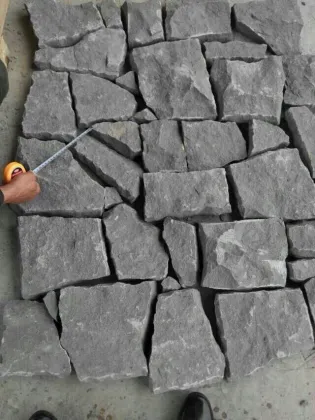 crazy paving black sichuan sandstone