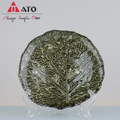 Glass Plates Leaf Shape Dinner Plates Dish Plate
