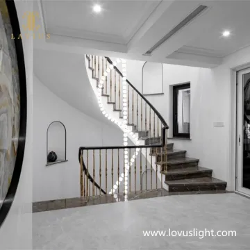 White pearl shape chandelier villa staircase chandelier Large custom creative light luxury chandelier
