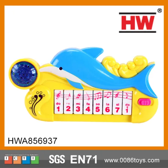 Funny Battery Operated Plastic Kids Dolphin Keyboard 8 Keys Musical Set