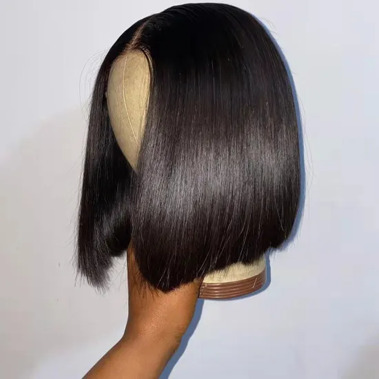 Unprocessed Short Brazilian Human Hair Wig For Black Women Natural Color 100% Wigs Human Hair Lace Front