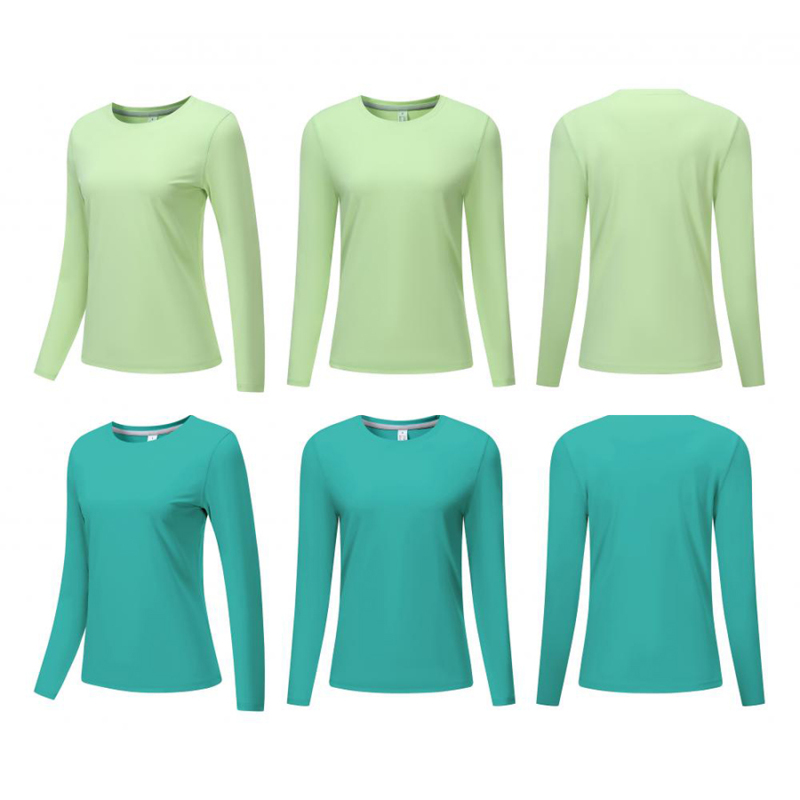 Custom Logo Women Sports Long Round Collar Shirts
