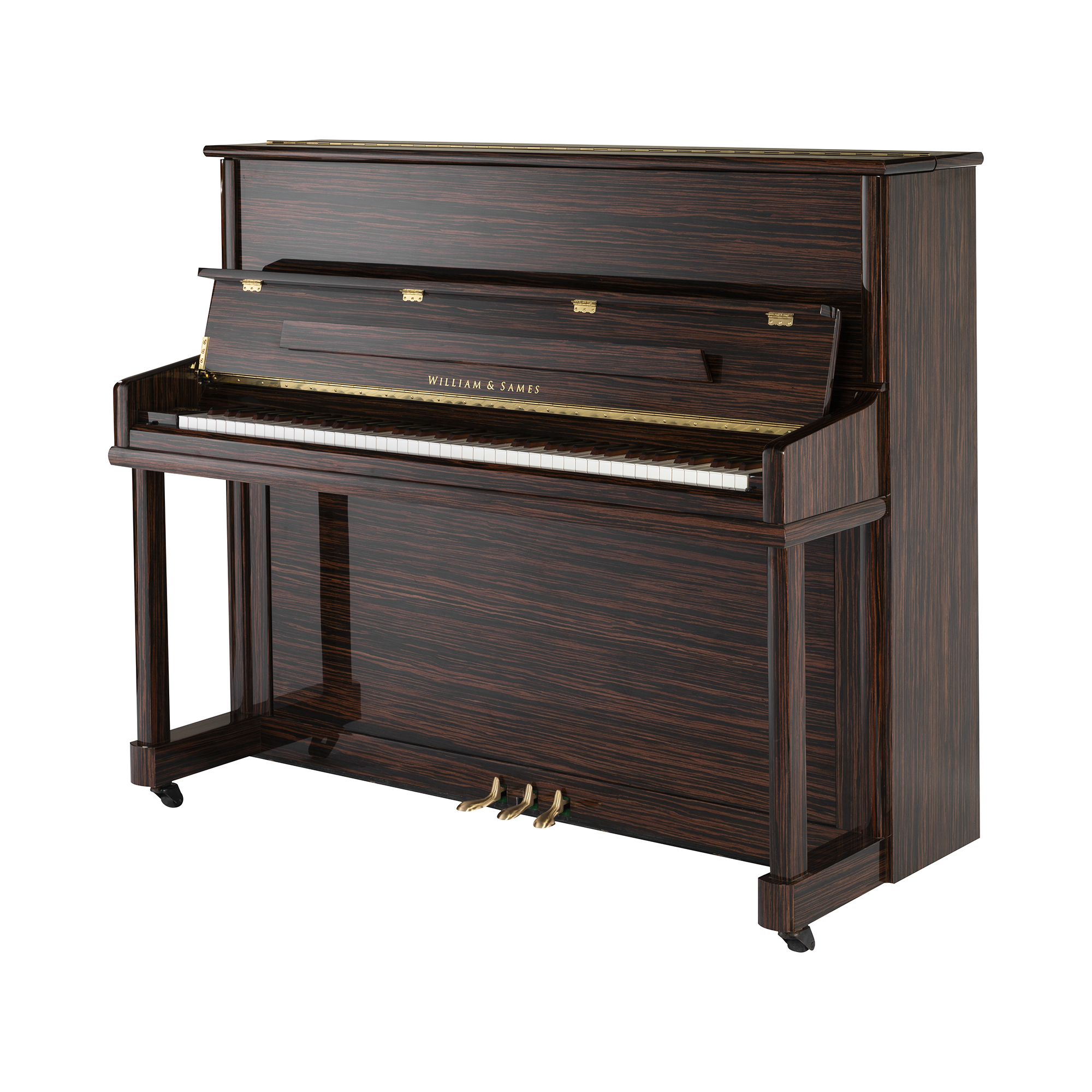 Williamsames S6C Piano vertical Ebony Polished Home 126cm Piano acústico