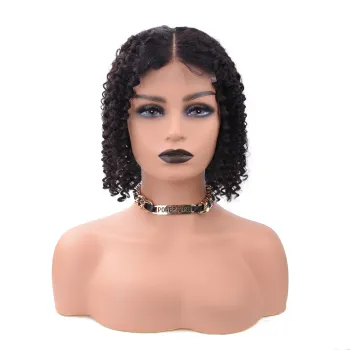 4*4 5*5 lace closure brazilian hair hot sale high density human hair 13*6 lace frontal wigs short kinky loose curly wave wig