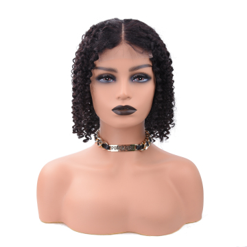 4*4 5*5 lace closure brazilian hair hot sale high density human hair 13*6 lace frontal wigs short kinky loose curly wave wig